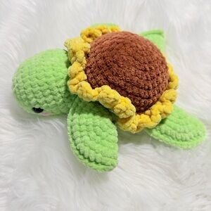 Handmade Crochet Sunflower Turtle Amigurumi Plushie Stuffed Animal